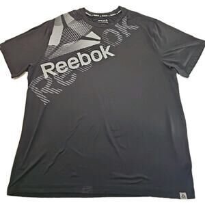 Reebok • Men's Performance Tee • 2XL • Black • Crew Neck • Graphic Logo [74]